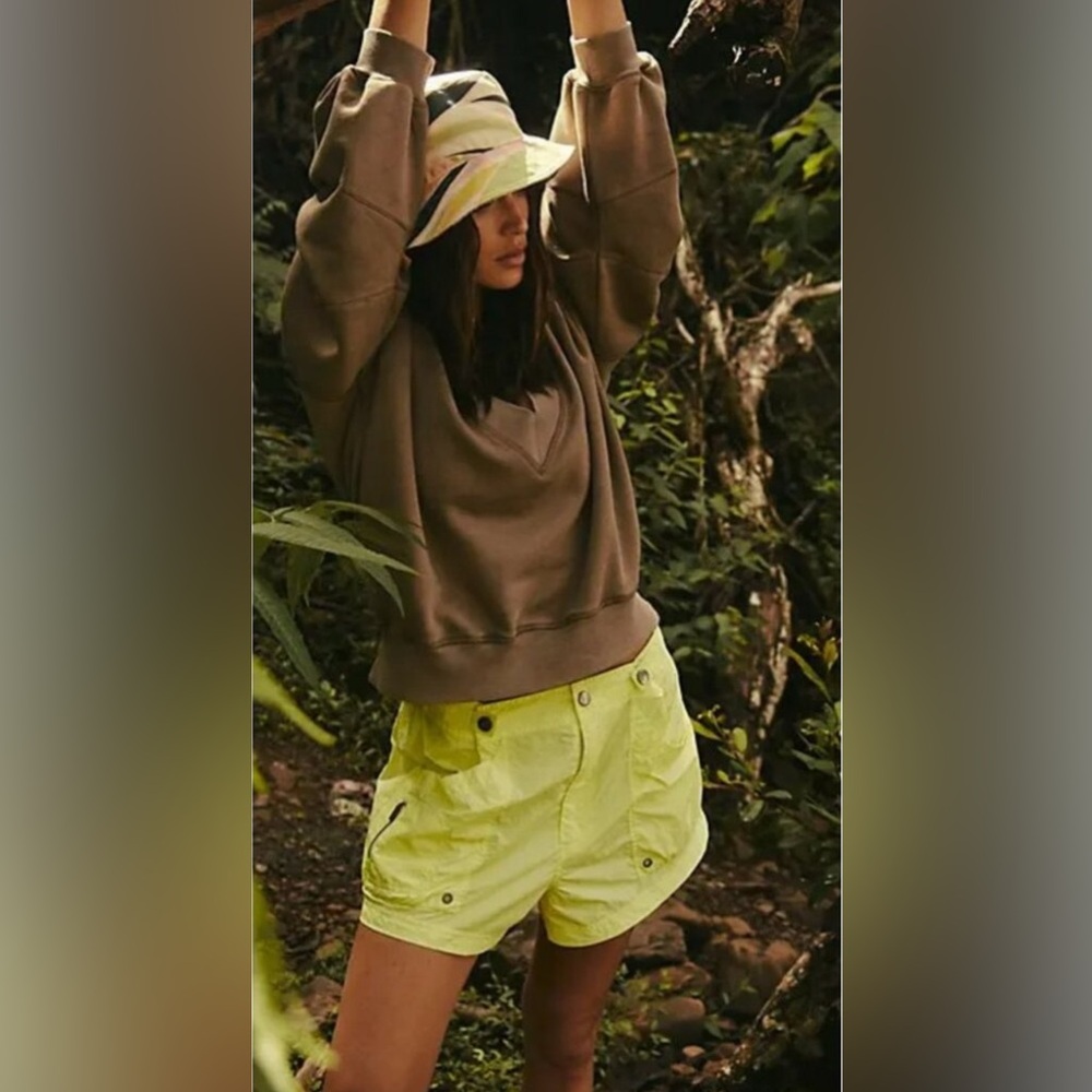 Free People New Heights Hiking Shorts Sour Citrus Medium NWOT